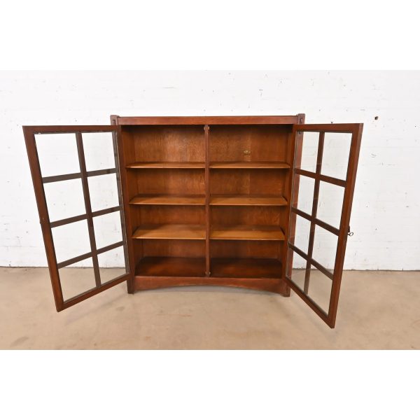 Lifetime Furniture Mission Oak Arts and Crafts Double Bookcase, Circa 1900 - Image 5