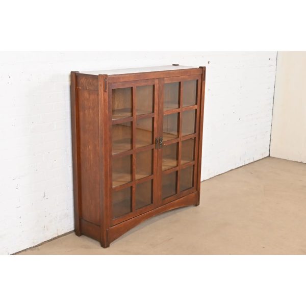 Lifetime Furniture Mission Oak Arts and Crafts Double Bookcase, Circa 1900 - Image 4