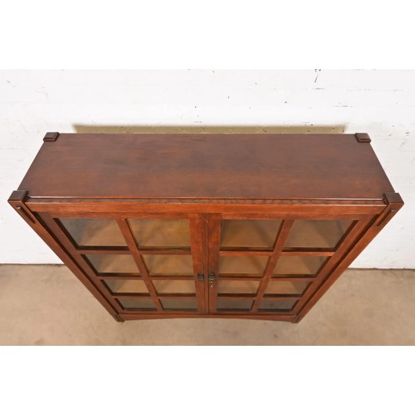 Lifetime Furniture Mission Oak Arts and Crafts Double Bookcase, Circa 1900 - Image 8