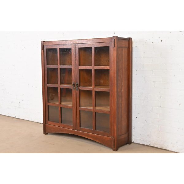 Lifetime Furniture Mission Oak Arts and Crafts Double Bookcase, Circa 1900 - Image 3