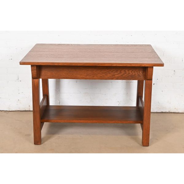 Limbert Antique Mission Oak Arts & Crafts Desk or Library Table, Circa 1910 - Image 3