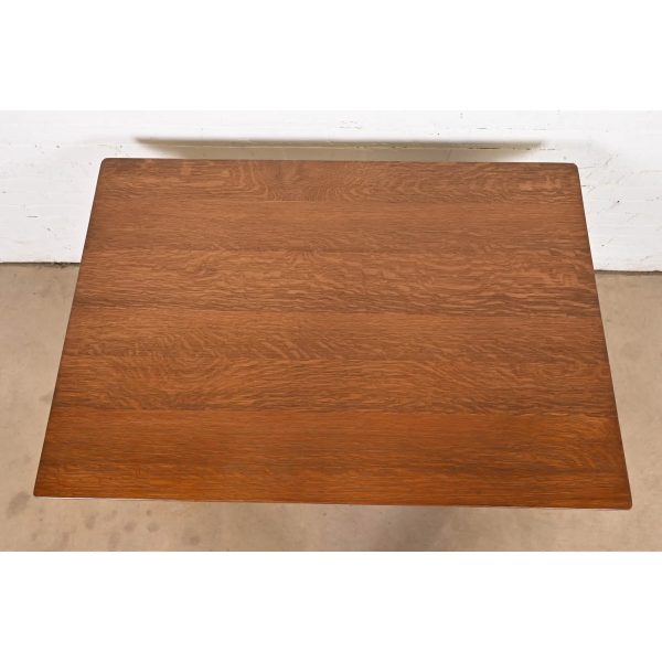 Limbert Antique Mission Oak Arts & Crafts Desk or Library Table, Circa 1910 - Image 9