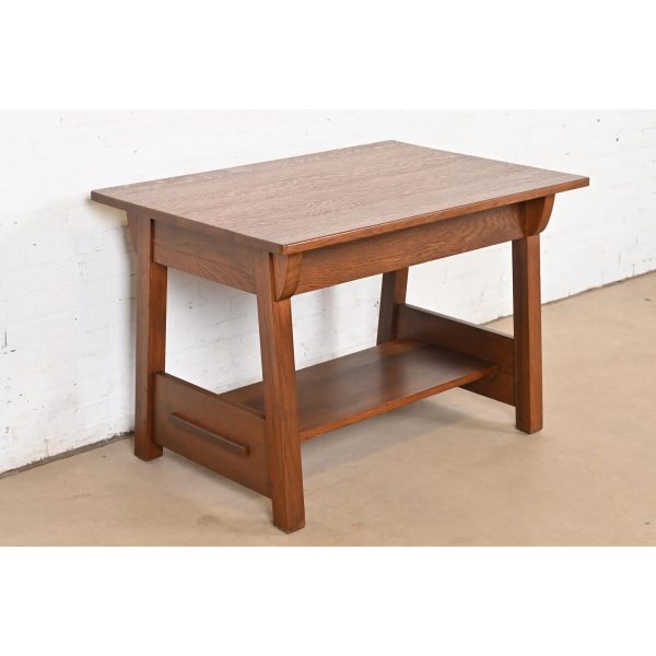 Limbert Antique Mission Oak Arts & Crafts Desk or Library Table, Circa 1910 - Image 4