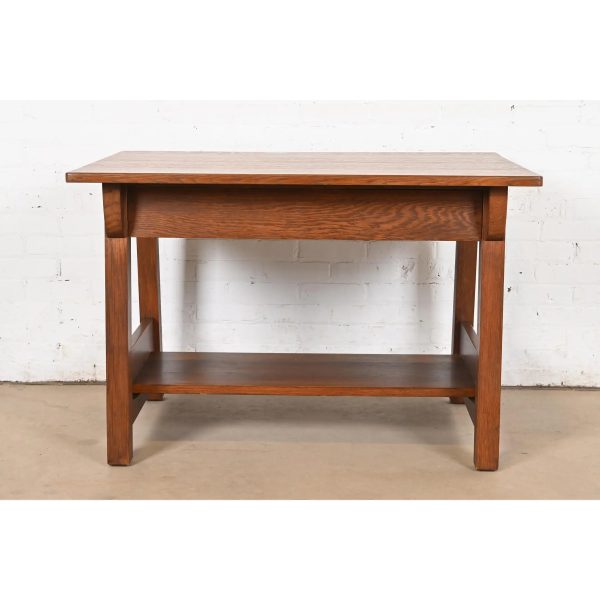 Limbert Antique Mission Oak Arts & Crafts Desk or Library Table, Circa 1910 - Image 2