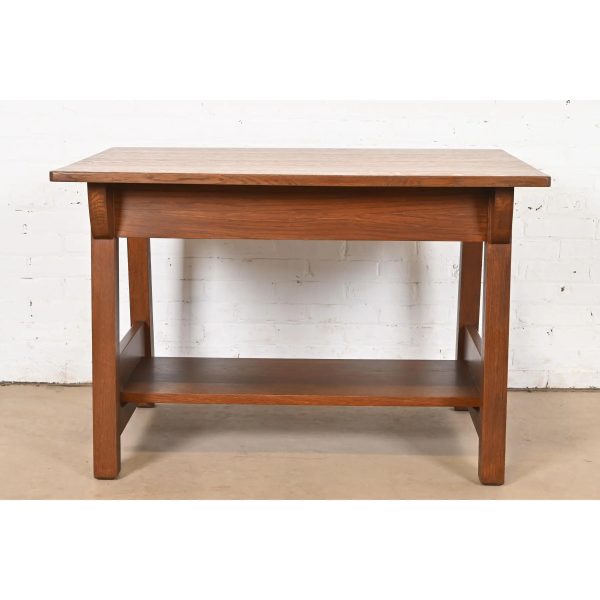 Limbert Antique Mission Oak Arts & Crafts Desk or Library Table, Circa 1910 - Image 11