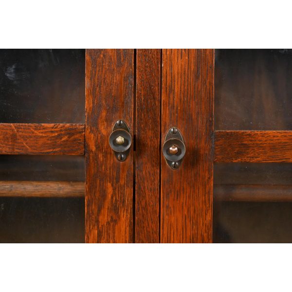 Limbert Antique Mission Oak Arts and Crafts Triple Bookcase Cabinet, Circa 1900 - Image 7