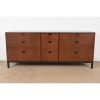 Milo Baughman for Directional Walnut and Ebonized Nine-Drawer Dresser, Newly Refinished