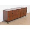 Milo Baughman for Directional Walnut and Ebonized Nine-Drawer Dresser, Newly Refinished - Image 5