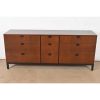 Milo Baughman for Directional Walnut and Ebonized Nine-Drawer Dresser, Newly Refinished - Image 2