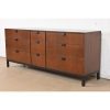 Milo Baughman for Directional Walnut and Ebonized Nine-Drawer Dresser, Newly Refinished - Image 3