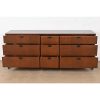 Milo Baughman for Directional Walnut and Ebonized Nine-Drawer Dresser, Newly Refinished - Image 6