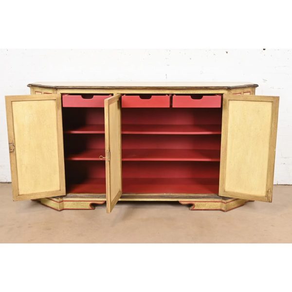 Minton Spidell French Regency Louis XVI Lacquered Sideboard or Bar Cabinet - Image 5