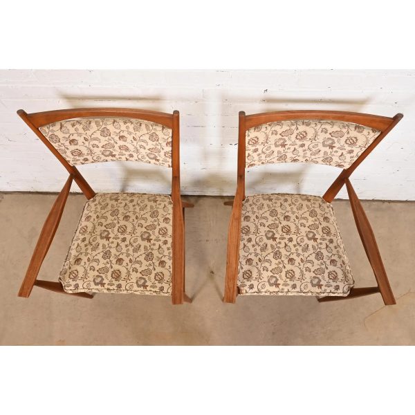 Paul McCobb for Directional Sculpted Walnut Armchairs, Pair - Image 5