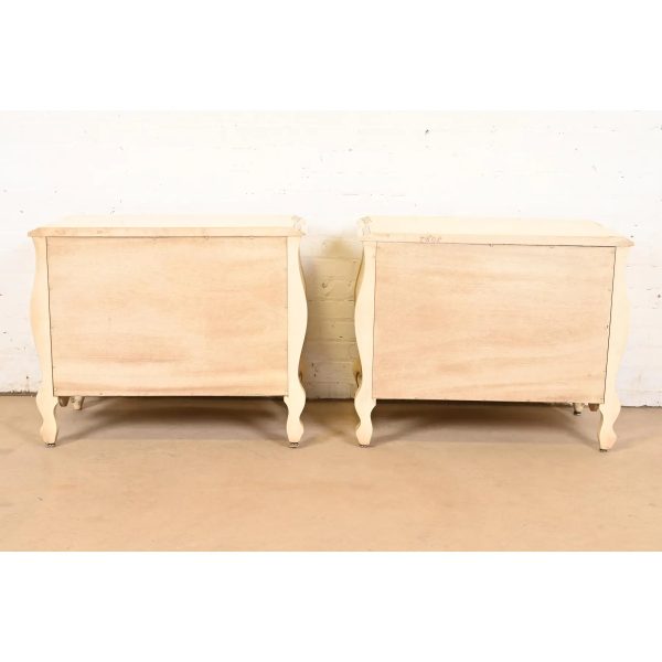 Romweber French Rococo Louis XV Cream Lacquered Nightstands, Circa 1960s - Image 11