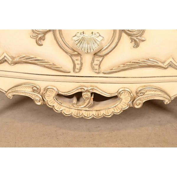 Romweber French Rococo Louis XV Cream Lacquered Nightstands, Circa 1960s - Image 8
