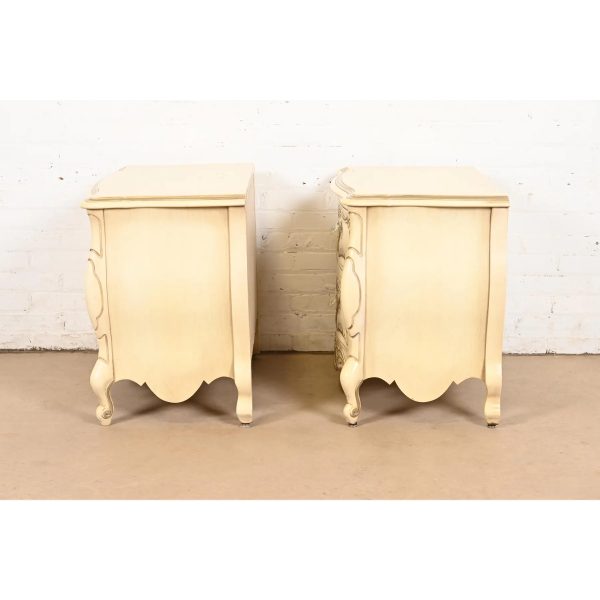 Romweber French Rococo Louis XV Cream Lacquered Nightstands, Circa 1960s - Image 10