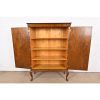 Romweber Style Queen Anne Burl Wood Bookcase or Bar Cabinet, Circa 1930s - Image 5