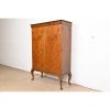 Romweber Style Queen Anne Burl Wood Bookcase or Bar Cabinet, Circa 1930s - Image 3