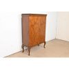 Romweber Style Queen Anne Burl Wood Bookcase or Bar Cabinet, Circa 1930s - Image 4