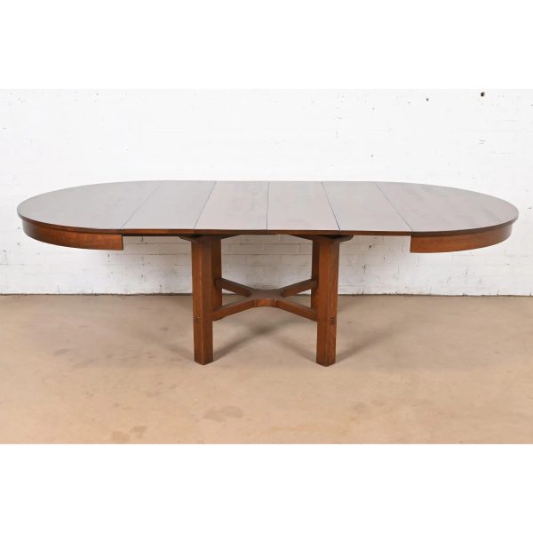 Stickley Antique Mission Oak Arts & Crafts Extension Dining Table, Newly Refinished - Image 7