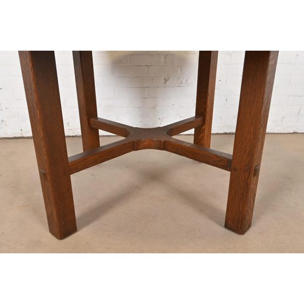 Stickley Antique Mission Oak Arts & Crafts Extension Dining Table, Newly Refinished - Image 10