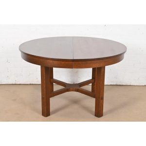 Stickley Antique Mission Oak Arts & Crafts Extension Dining Table, Newly Refinished