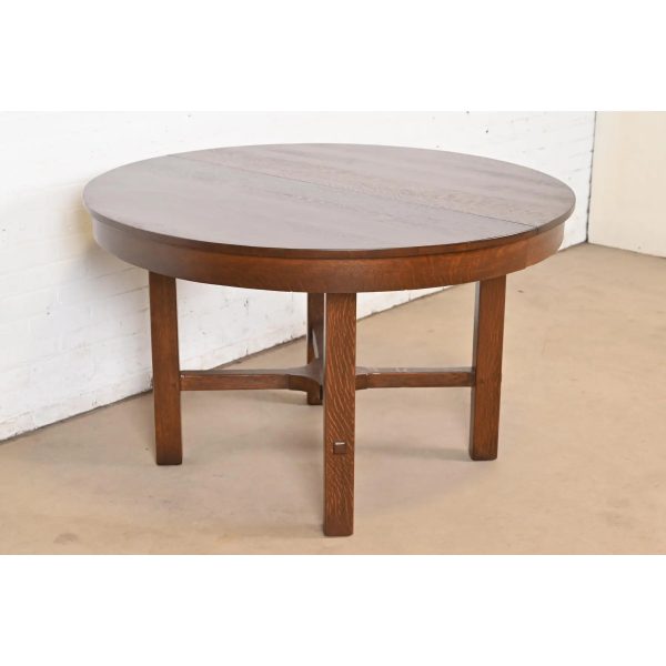 Stickley Antique Mission Oak Arts & Crafts Extension Dining Table, Newly Refinished - Image 3