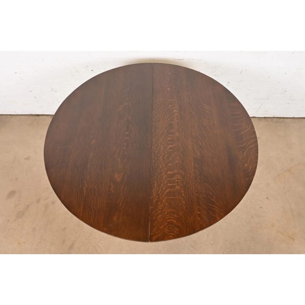 Stickley Antique Mission Oak Arts & Crafts Extension Dining Table, Newly Refinished - Image 5