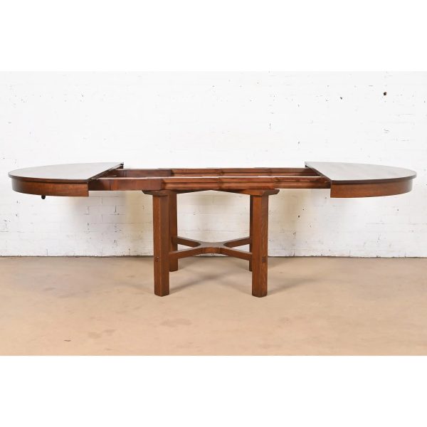 Stickley Antique Mission Oak Arts & Crafts Extension Dining Table, Newly Refinished - Image 6