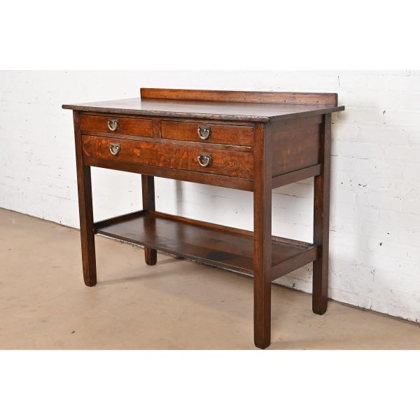 Stickley Brothers Antique Mission Oak Arts & Crafts Sideboard Buffet Server, Circa 1900