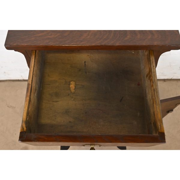 Stickley Brothers Style Antique Mission Oak Arts & Crafts Cellarette or Smoker Stand, Circa 1910 - Image 6