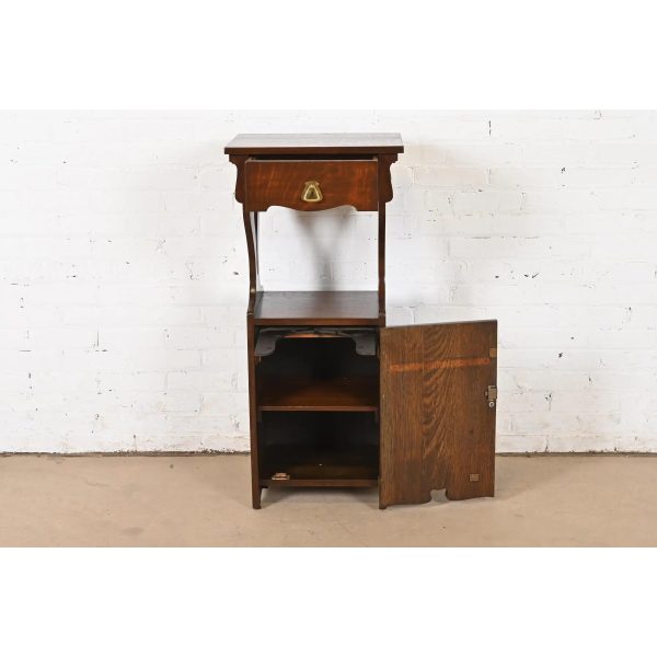 Stickley Brothers Style Antique Mission Oak Arts & Crafts Cellarette or Smoker Stand, Circa 1910 - Image 5