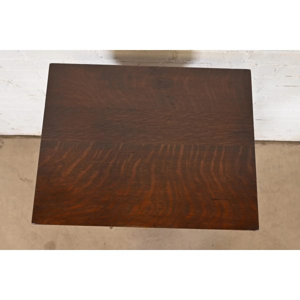 Stickley Brothers Style Antique Mission Oak Arts & Crafts Cellarette or Smoker Stand, Circa 1910 - Image 9