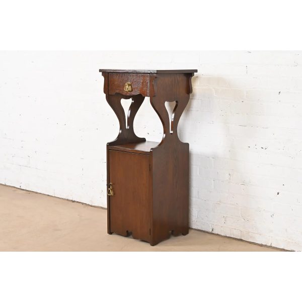 Stickley Brothers Style Antique Mission Oak Arts & Crafts Cellarette or Smoker Stand, Circa 1910 - Image 4