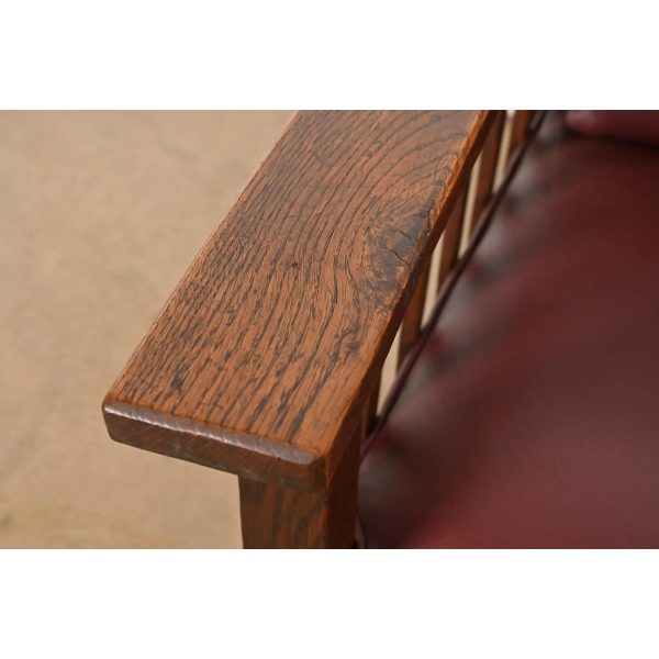 Stickley Brothers Style Antique Mission Oak Arts & Crafts Reclining Morris Lounge Chair, Circa 1900 - Image 7