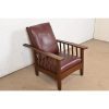Stickley Brothers Style Antique Mission Oak Arts & Crafts Reclining Morris Lounge Chair, Circa 1900 - Image 2