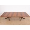 Stickley Georgian Banded Flame Mahogany Double Pedestal Extension Dining Table, Newly Refinished - Image 6