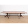 Stickley Georgian Banded Flame Mahogany Double Pedestal Extension Dining Table, Newly Refinished - Image 3
