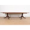 Stickley Georgian Banded Flame Mahogany Double Pedestal Extension Dining Table, Newly Refinished - Image 4