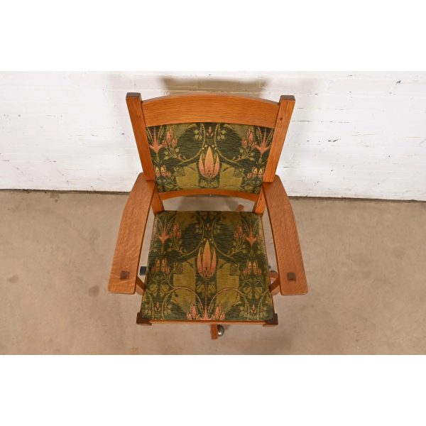 Stickley Mission Oak Arts & Crafts Executive Swivel Desk Chair - Image 5