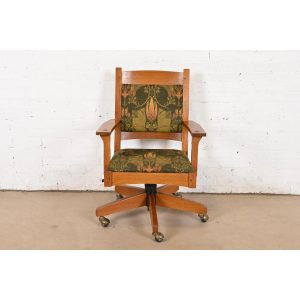 Stickley Mission Oak Arts & Crafts Executive Swivel Desk Chair