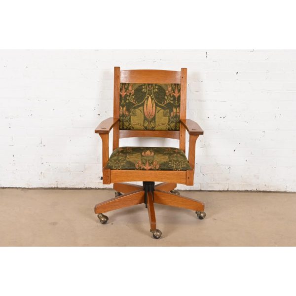 Stickley Mission Oak Arts & Crafts Executive Swivel Desk Chair