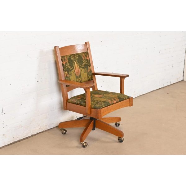 Stickley Mission Oak Arts & Crafts Executive Swivel Desk Chair - Image 4