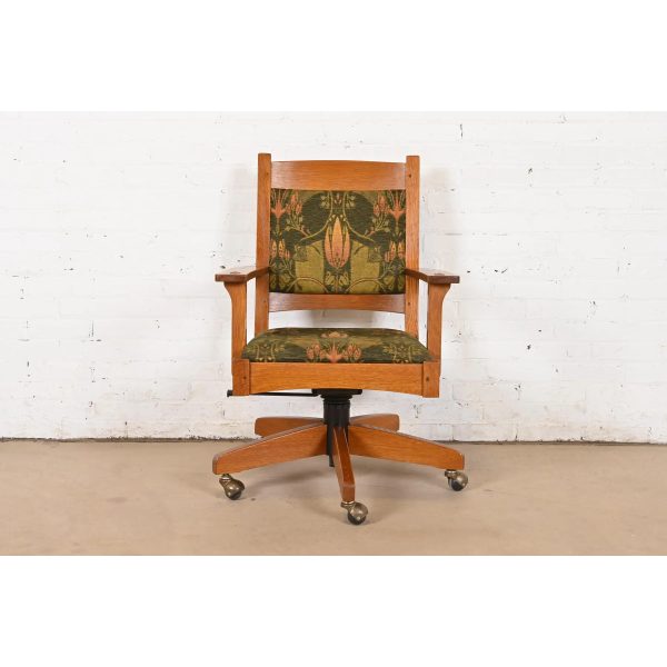 Stickley Mission Oak Arts & Crafts Executive Swivel Desk Chair - Image 2