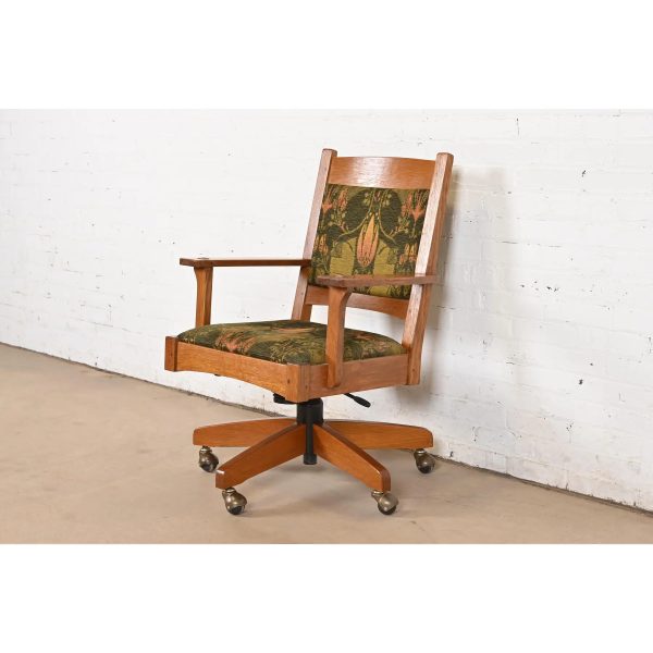 Stickley Mission Oak Arts & Crafts Executive Swivel Desk Chair - Image 3