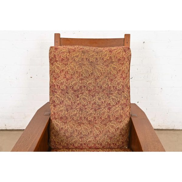 Stickley Mission Oak Arts & Crafts Spindle Reclining Morris Lounge Chair - Image 6