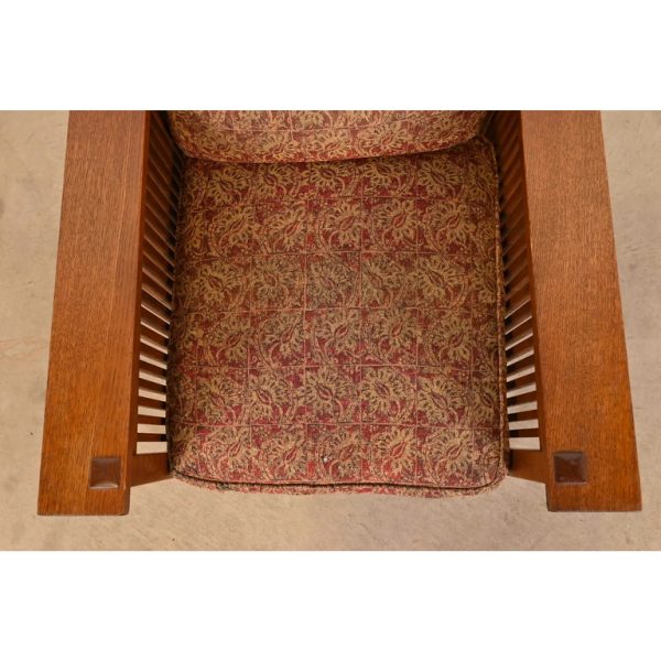 Stickley Mission Oak Arts & Crafts Spindle Reclining Morris Lounge Chair - Image 7