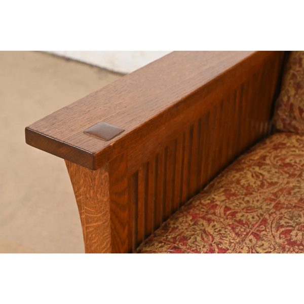 Stickley Mission Oak Arts & Crafts Spindle Reclining Morris Lounge Chair - Image 8