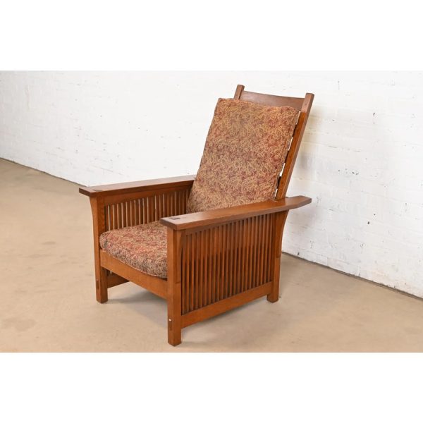 Stickley Mission Oak Arts & Crafts Spindle Reclining Morris Lounge Chair - Image 2