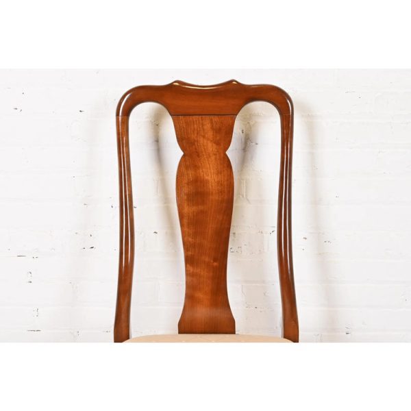 Stickley Queen Anne Carved Solid Cherry Wood Dining Chairs, Set of Six - Image 6